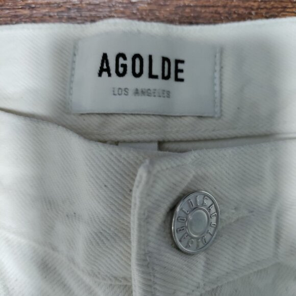 AGOLDE x REVOLVE Remy Twee High Waisted Button Fly Straight Jeans Cream US 30 - Picture 6 of 15